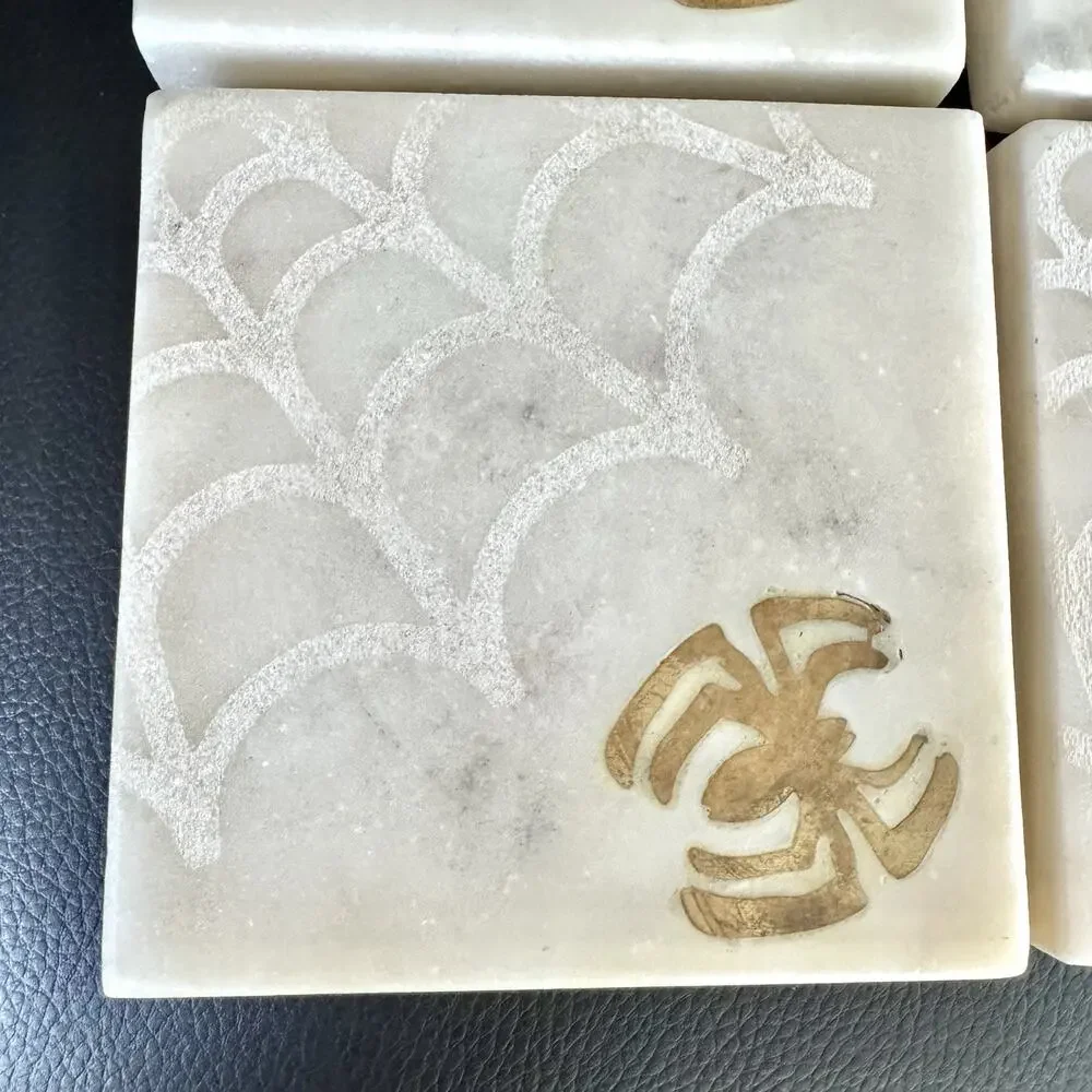 Marvel The Ultimate Spiderman Marble Coasters Set Of 4 Coffee Tea Blocks 4